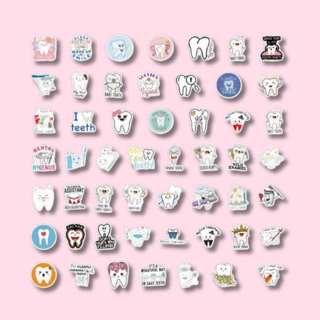 Dental Theme Stickers variety of colours and styles
