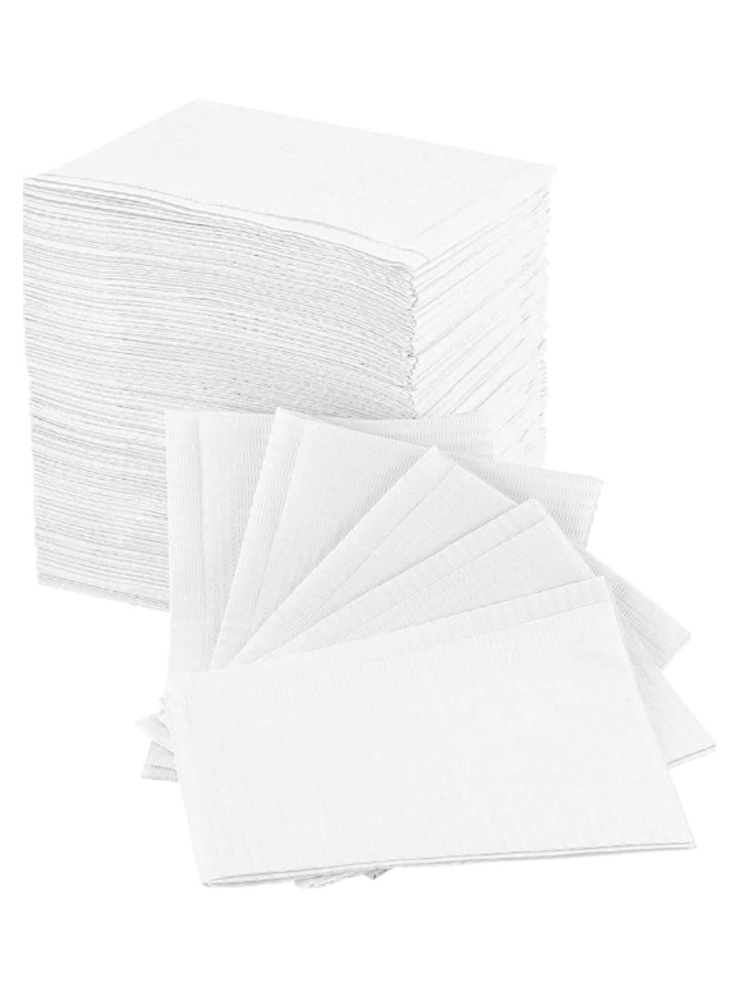WHITE Disposable Dental Bibs 3ply 125 pieces per pack (WHITE COLOUR)
