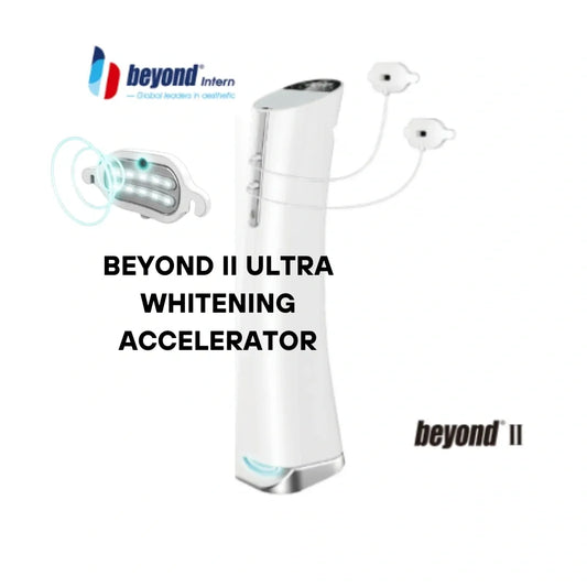 Beyond II Whitening Accelerator, beyond ii ultra advanced whitening technology. Innovative system features ultrasonic technology, Treat two clients simultaneously, ideal for mobile services, with adjustable whitening options. Easy operation with digital controls and sleek design. Built-in air purification, lightweight and portable.