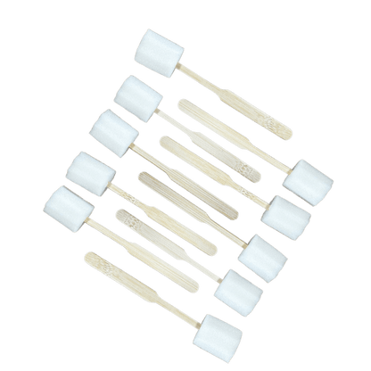 Sponge Swabs, pack of 10 (WHITE with bamboo handle)